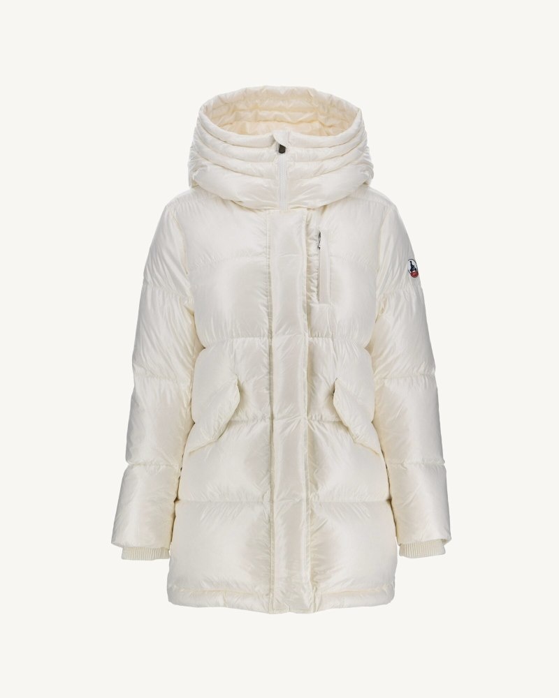 White JOTT Santa Hooded Women\'s Padded Jackets | KPY-4237