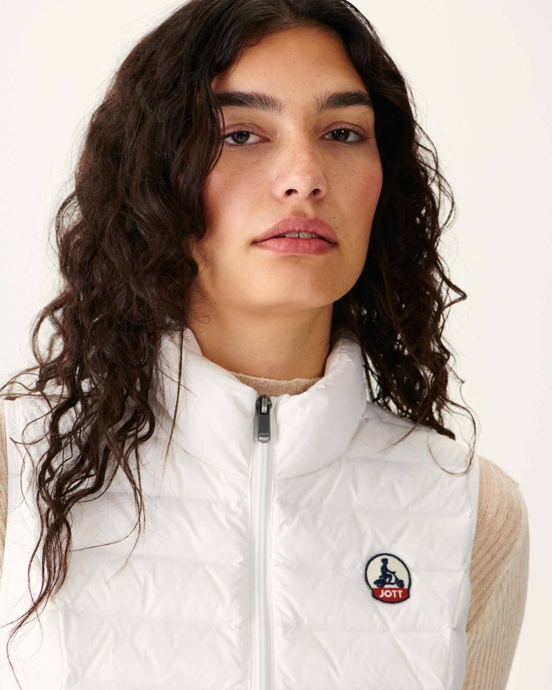 White JOTT Seda Light Sleeveless Women's Padded Jackets | LLA-9708