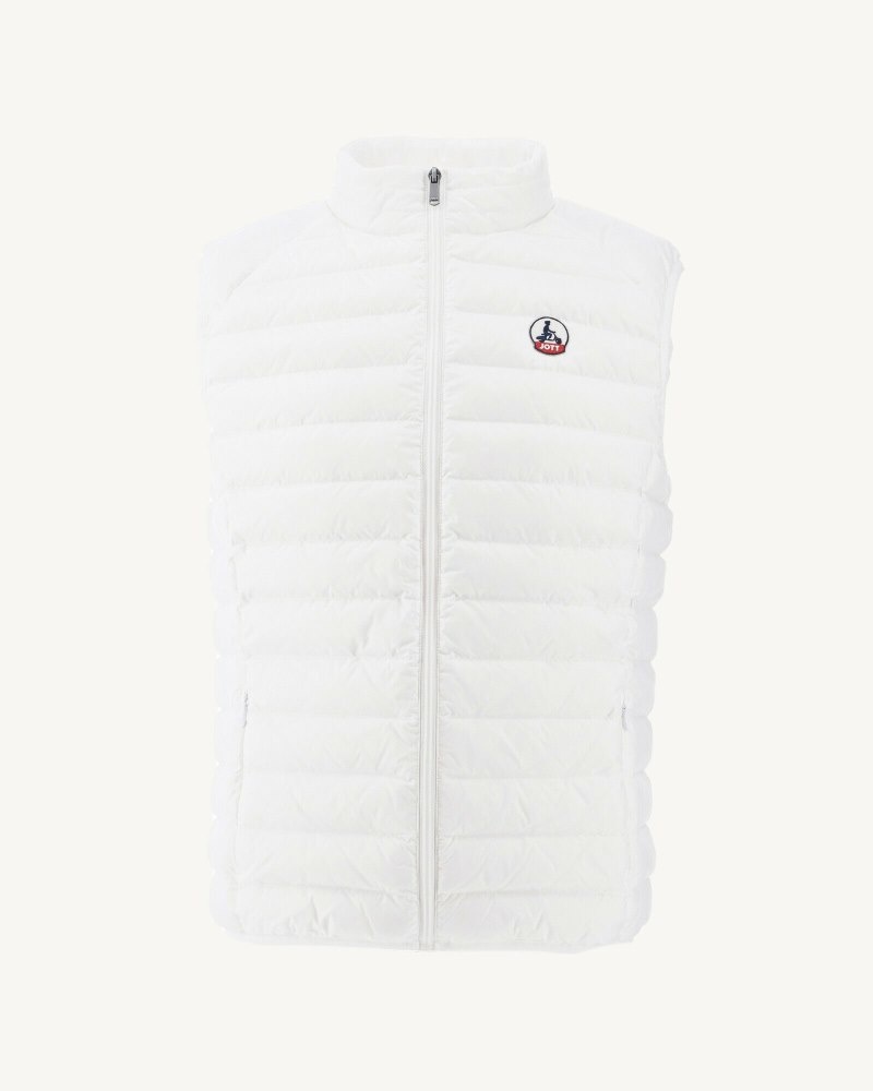 White JOTT Tom Sleeveless Men's Padded Jackets | JCU-5323