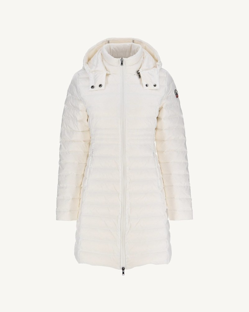 White JOTT Vero Long Hooded Women's Down Jackets | IZV-0116