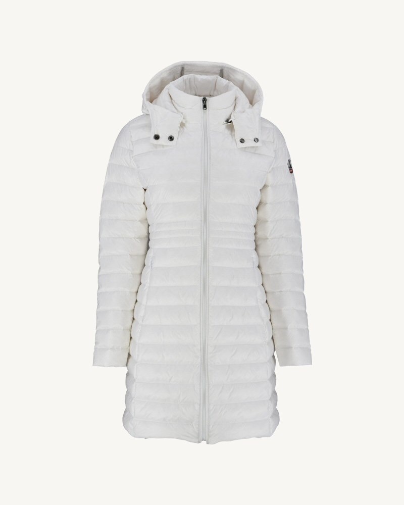 White JOTT Vero Long Hooded Women's Down Jackets | IZV-0116