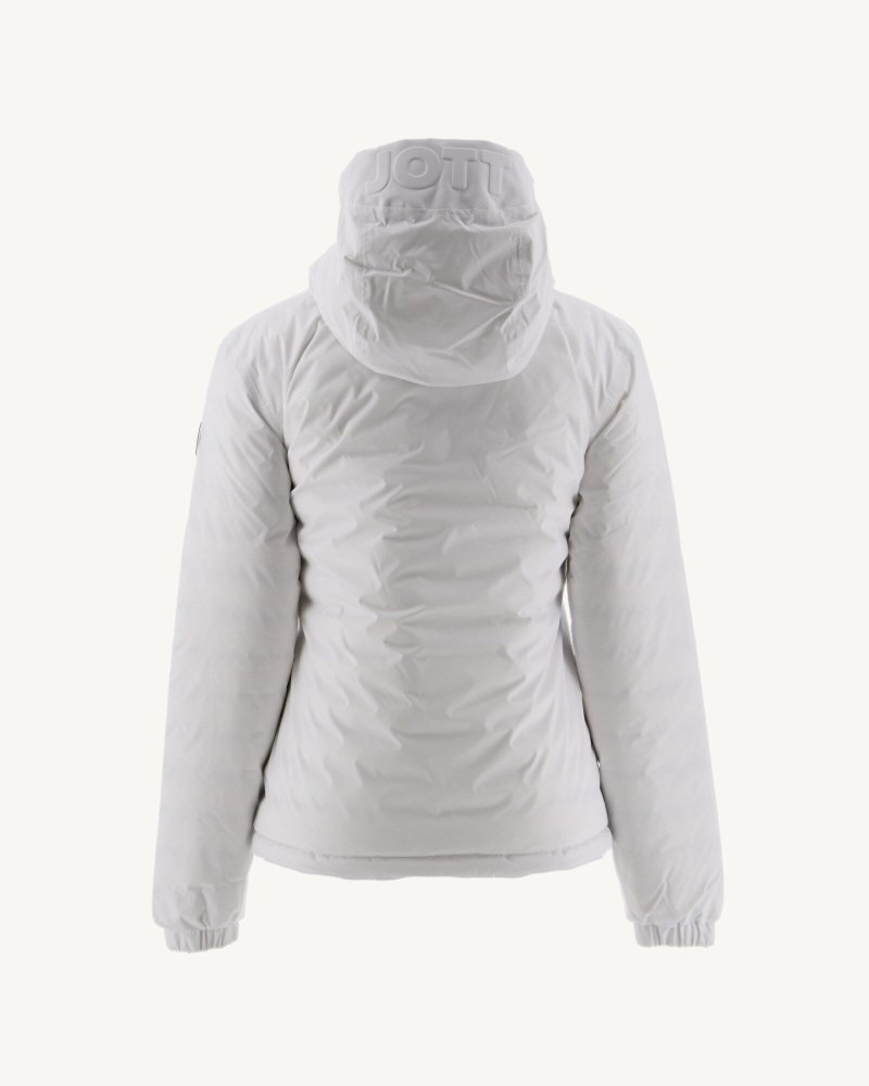 White / Deep Grey JOTT Vienna Reversible Hooded Women's Down Jackets | QEA-6160