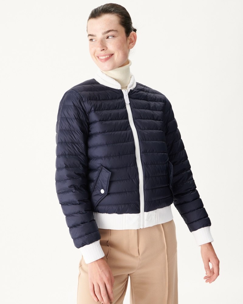 White / Navy JOTT Hanoi Reversible Women's Down Jackets | FIP-8036