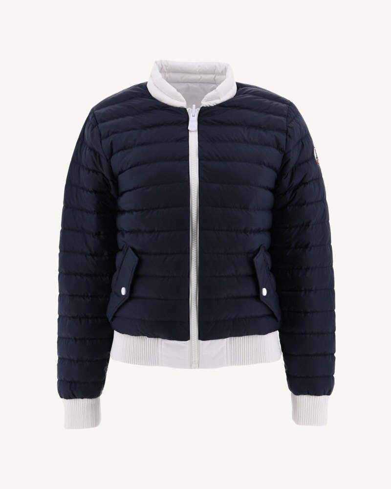 White / Navy JOTT Hanoi Reversible Women's Down Jackets | FIP-8036