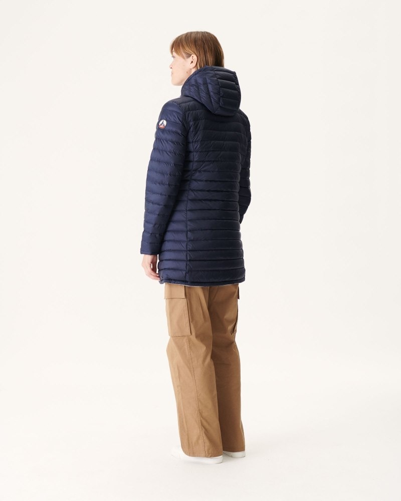 White / Navy JOTT Moscow Reversible Women's Down Jackets | KNL-4755